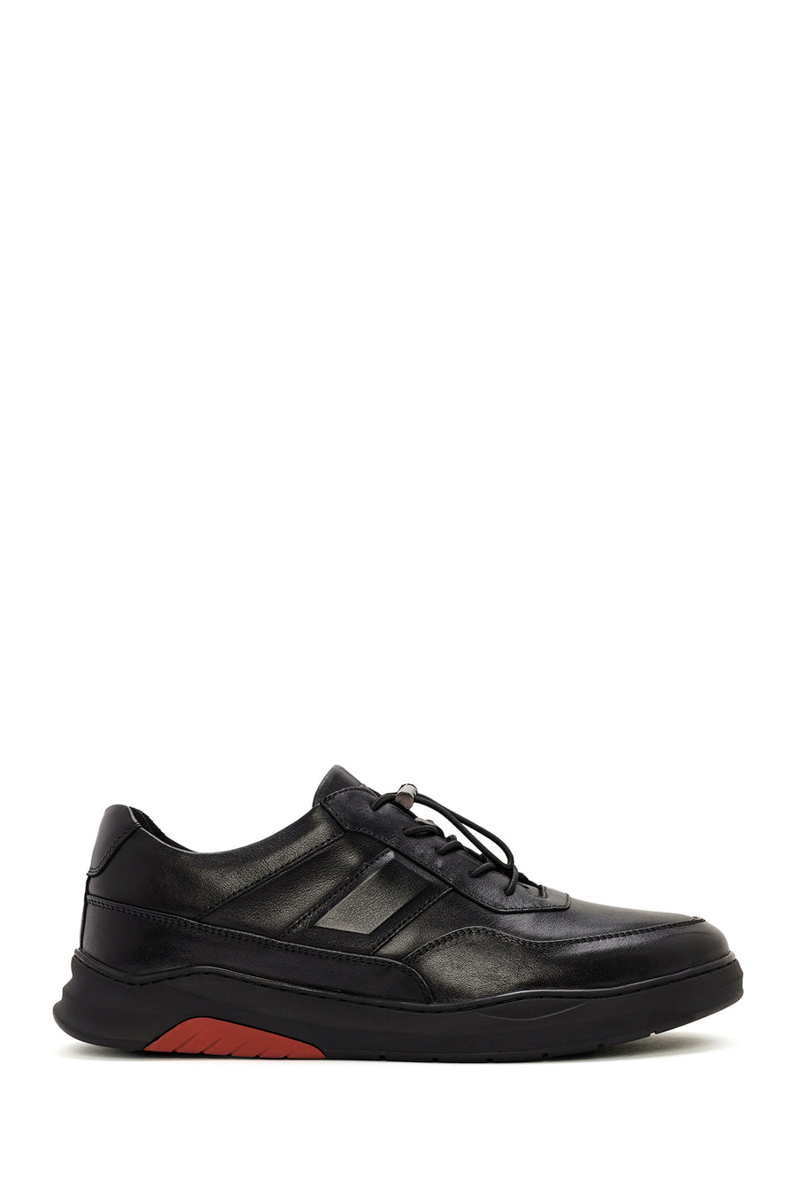 Erkek Siyah Bağcıklı Deri Sneaker 24WFD691718 | Derimod