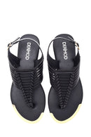 Women's Black Flip Flops Sandals | Derimod