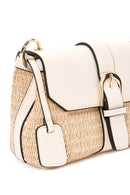 Woman White Long-Strap Straw Shoulder Bag | Derimod