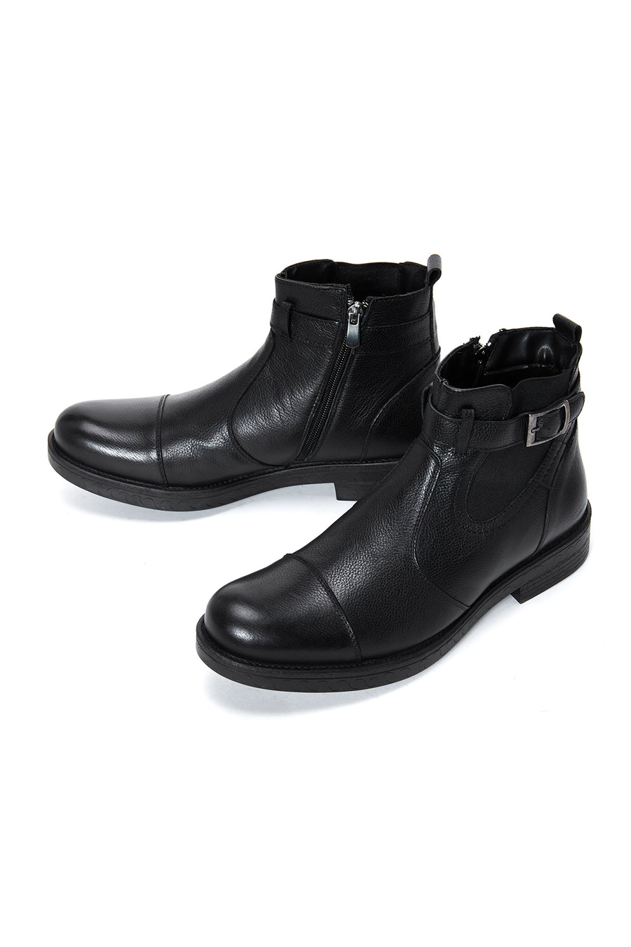 Men's Leather Zippered Boots