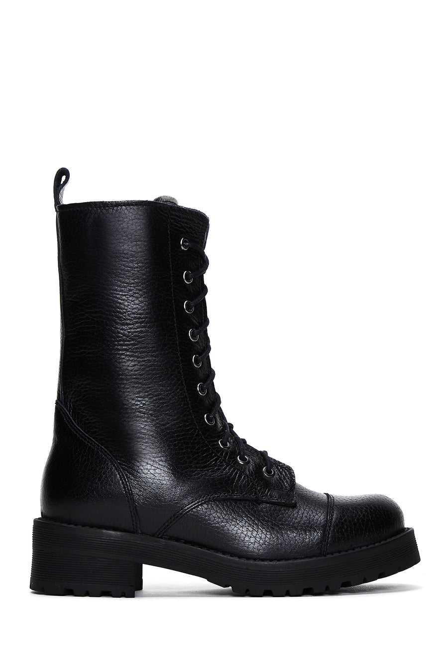 Women's Black Leather Zippered Boots 23WFD1811OK | Derimod