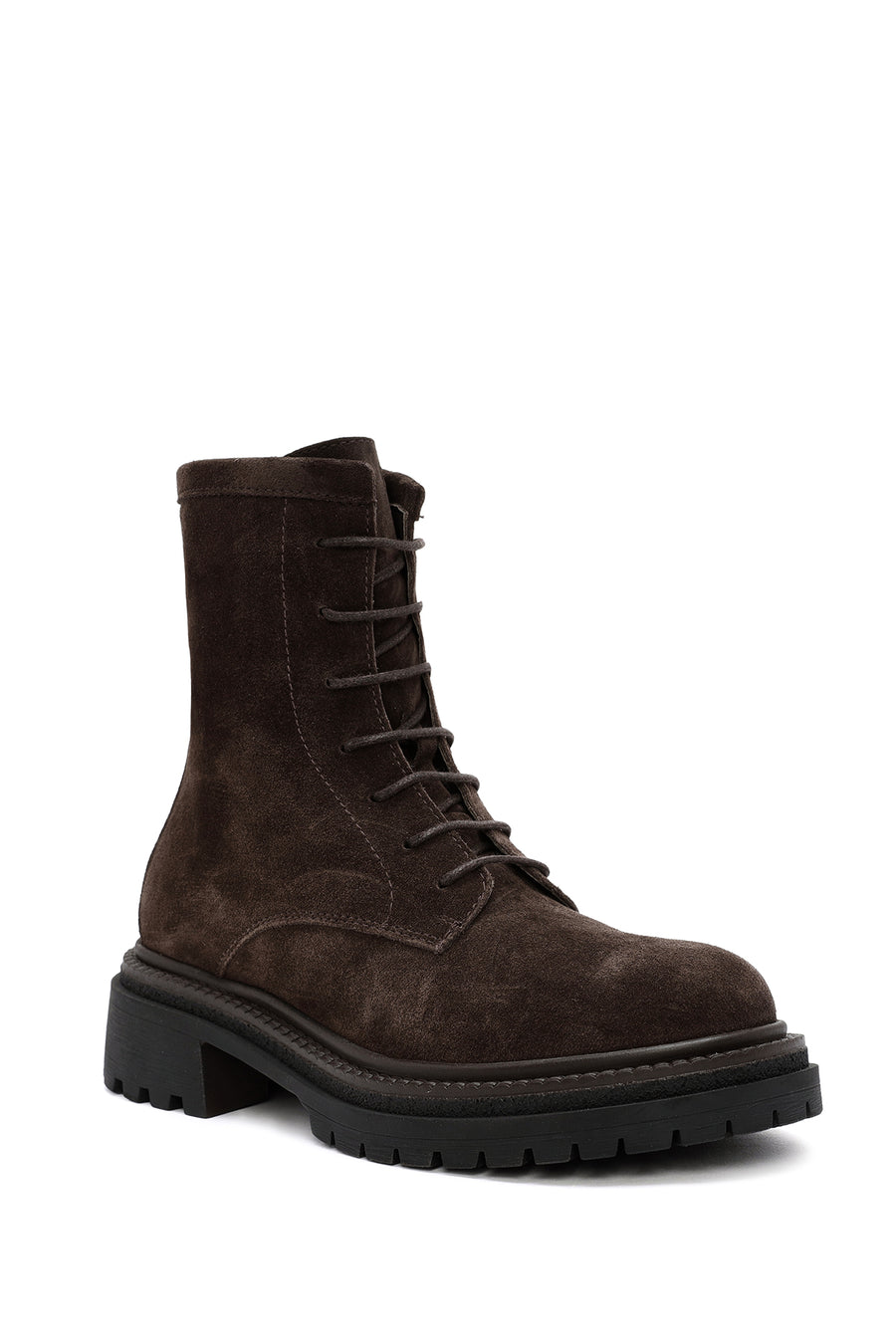 Woman Brown Zippered Thick-Soled Suede Leather Postal Boots