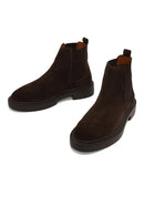 Male Brown Thick-Soled Suede Chelsea Boots | Derimod
