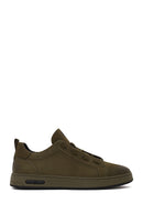 Male Khaki Lace-up Nubuck Leather Sneaker | Derimod
