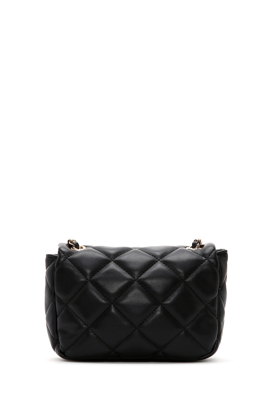 Women's Black Long Strap Quilted Crossbody Bag