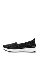 Kadın Siyah Kalın Tabanlı Deri Konfor Loafer | Derimod