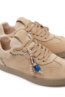 Woman Beige Lace-up Suede Leather Sneaker | Derimod