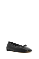 Derimod Flex Women's Black Bowknot Leather Ballerinas | Derimod
