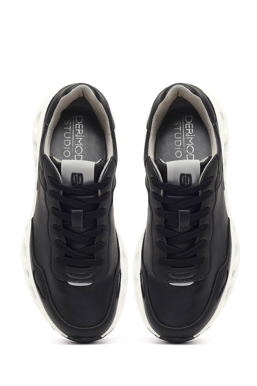 Derimod Studio Men's Black Lace-Up Thick-Soled Sneaker