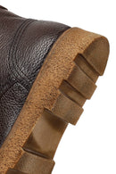 Men's Brown Zippered Thick-Soled Leather Boots | Derimod