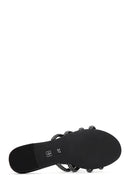 Women's Black Stone Slippers | Derimod