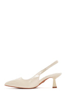 Women's Cream Open Back Thin Heeled Shoes | Derimod