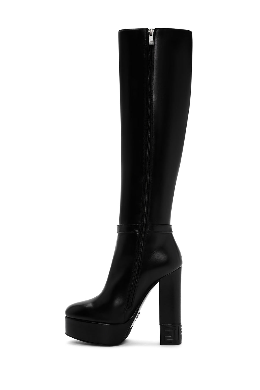 Women's Black Platform High Heel Leather Boots