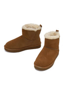 Woman Camel Suede Teddy Boots | Derimod