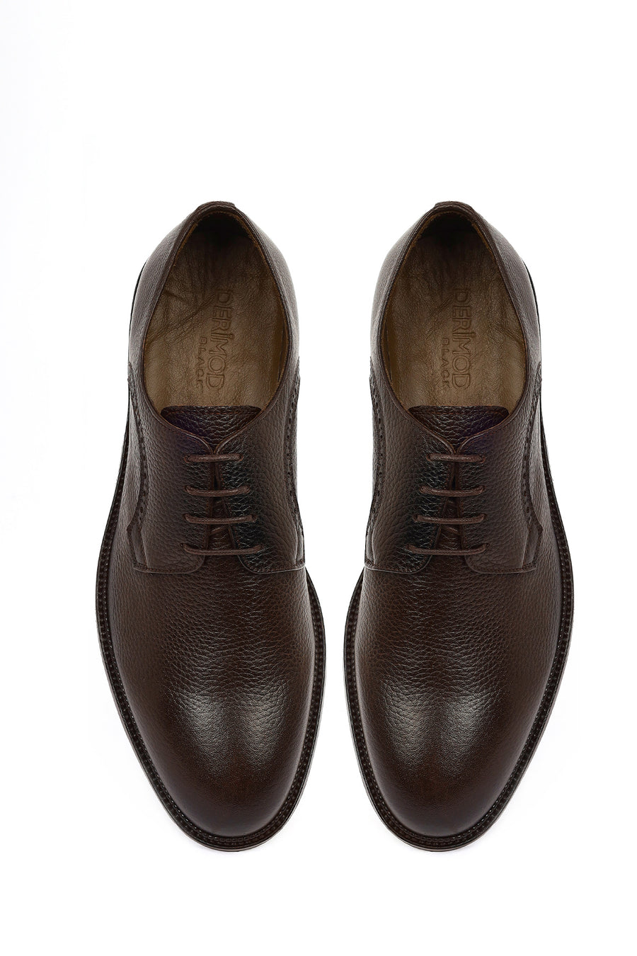 Derimod Black Male Brown Lace-Up Leather Classic Shoes
