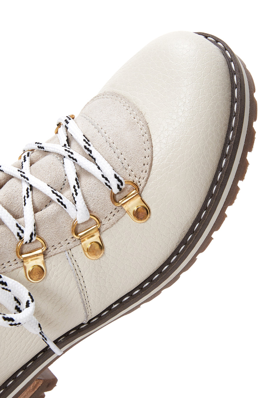 Women's White Leather Lace-up Plush Casual Boots