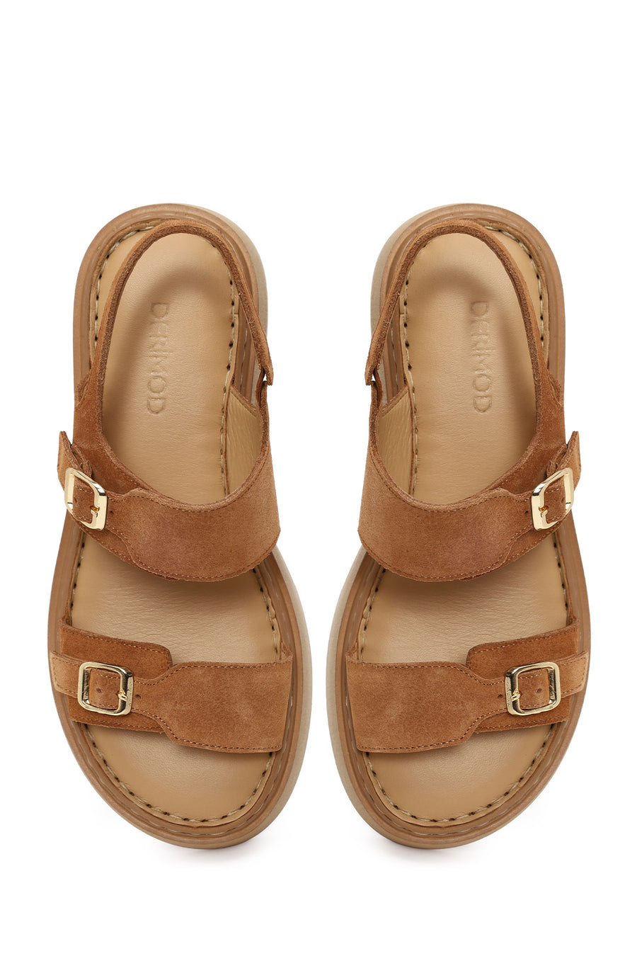 Woman Powder Thick-Soled Suede Comfort Sandal