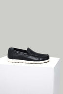 Black Men's Leather Loafer | Derimod