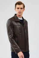 Hugo Men's Mink Leather Jacket | Derimod