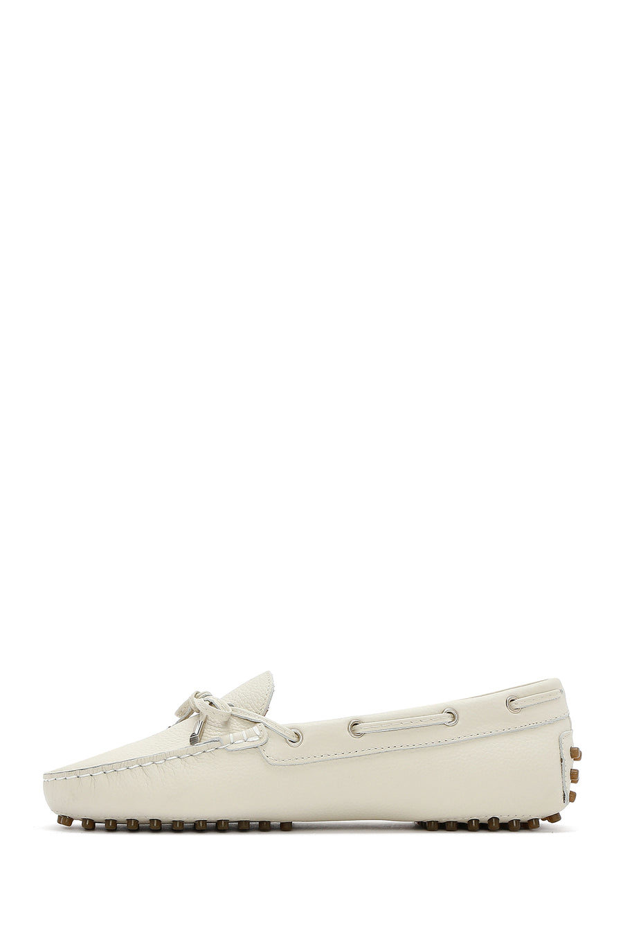 Women's Cream Bow Leather Loafer