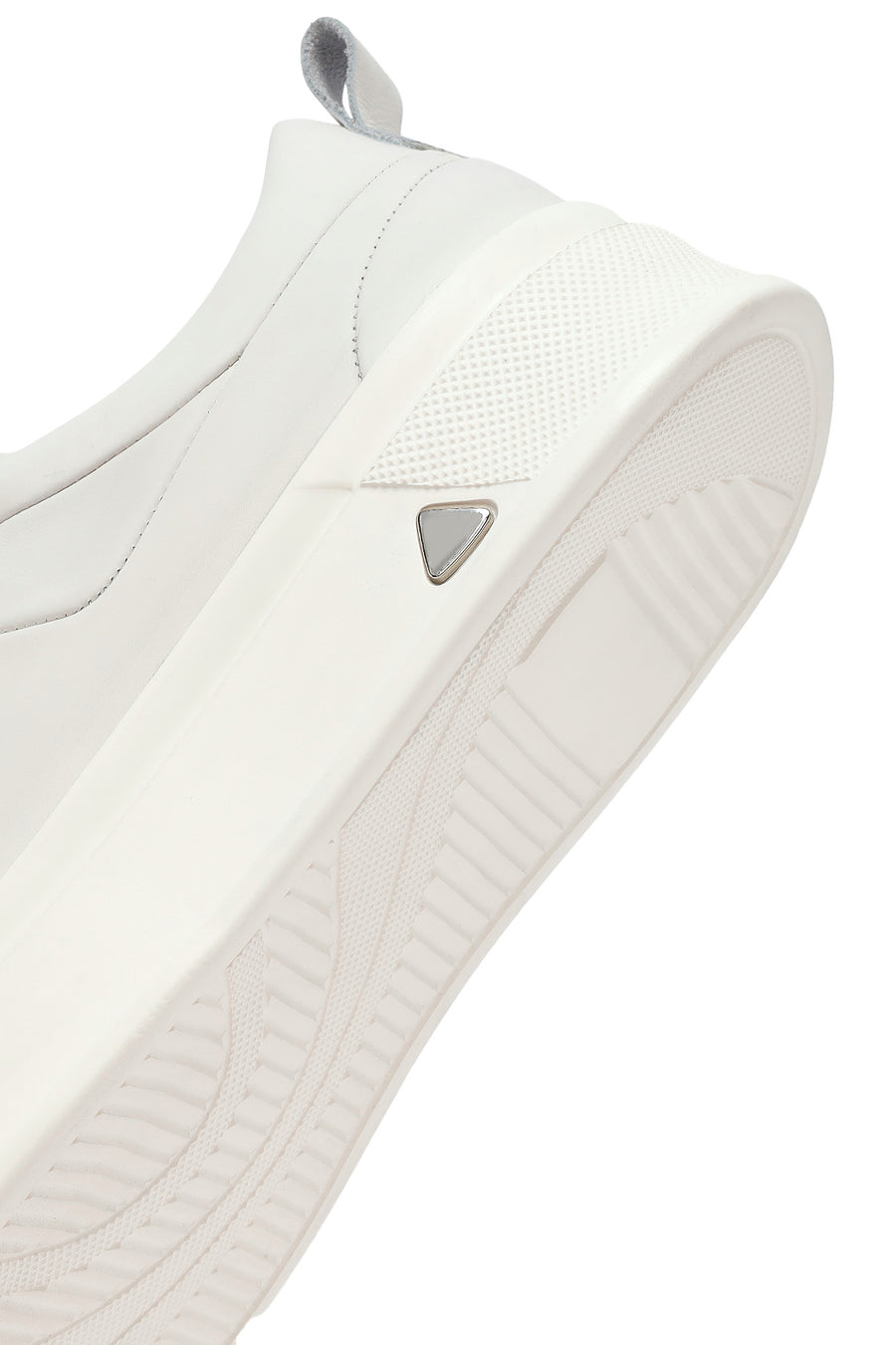 Men's White Lace-Up Thick-Soled Leather Sneakers