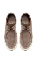 Male Beige Lace-Up Thick-Soled Suede Leather Casual Shoes | Derimod