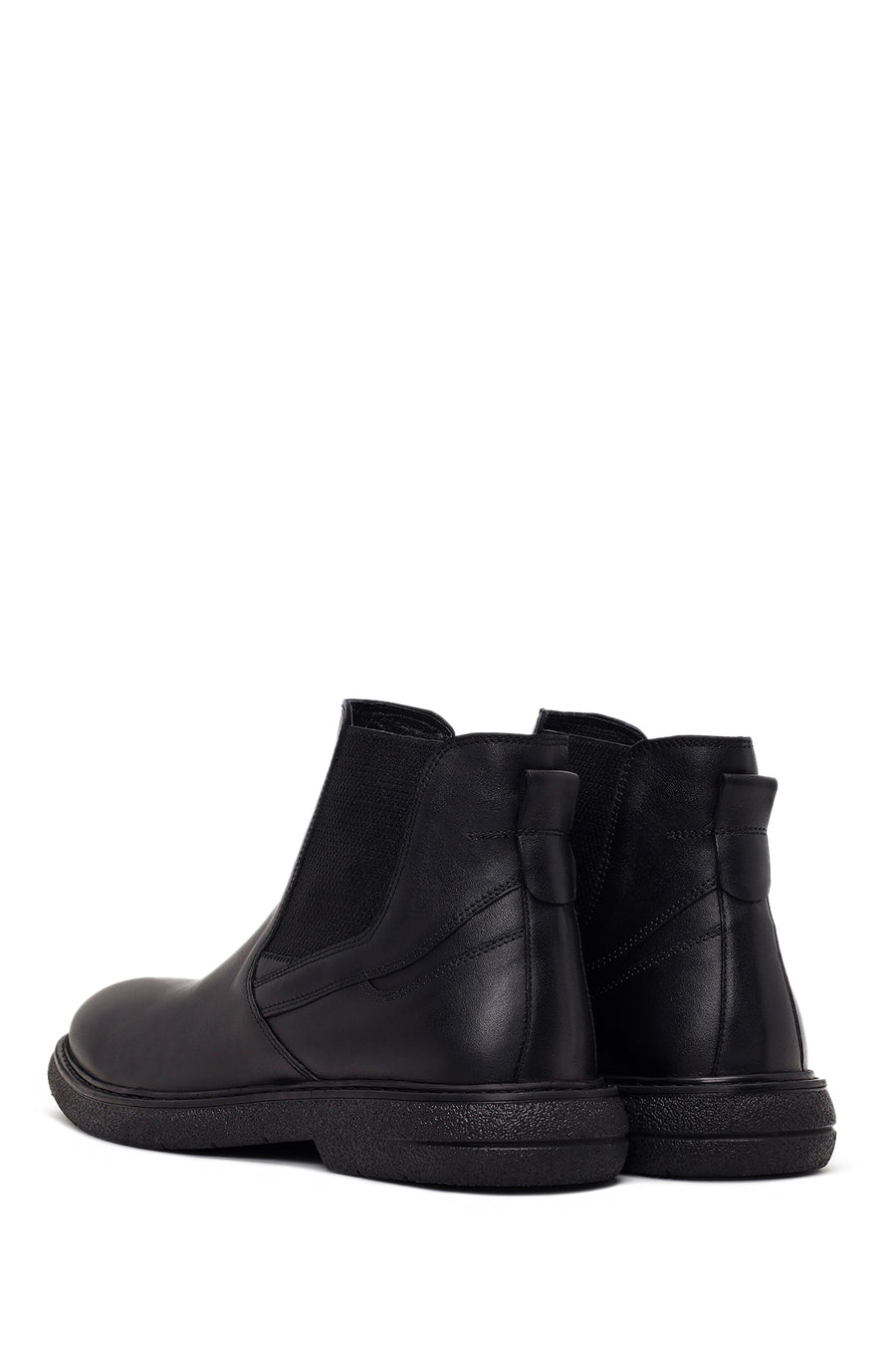Male Black Leather Casual Chelsea Boots