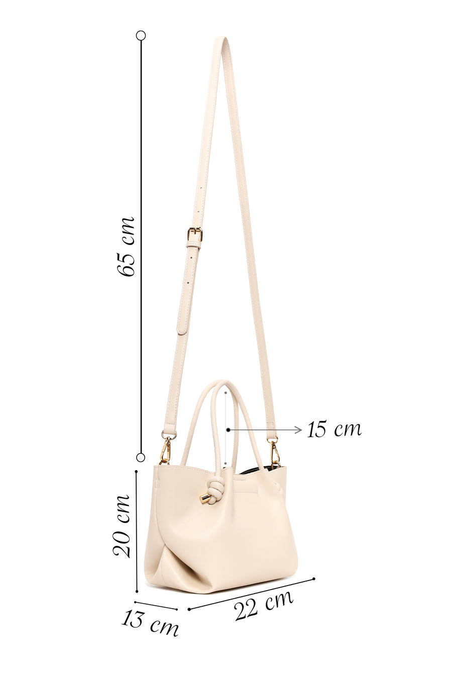 Woman Cream Long-Shoulder-Strap Mini Underarm Bag