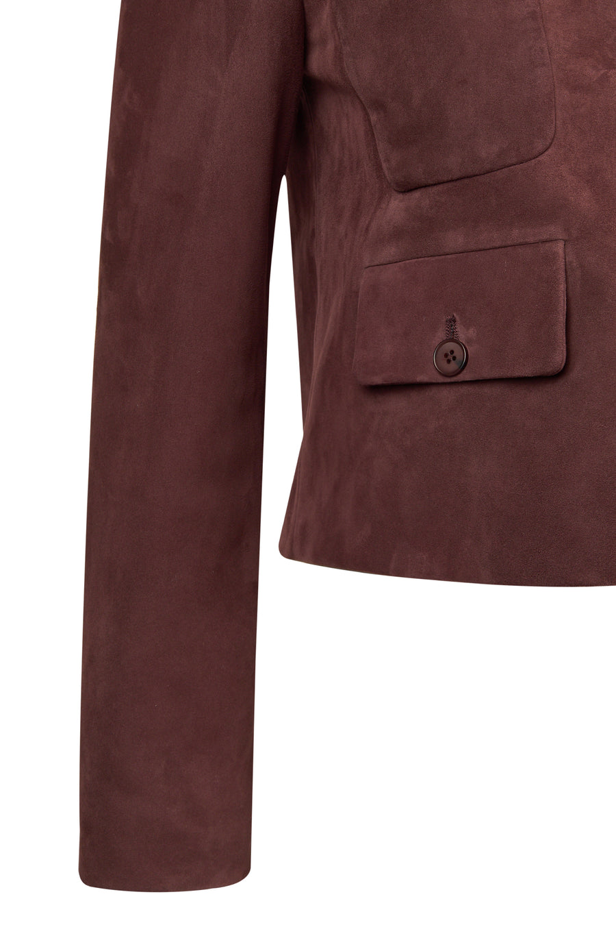 Cassandra Kadın Bordo Slim-Fit Süet Deri Ceket