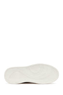 Men's White Lace-Up Thick-Soled Leather Sneakers | Derimod
