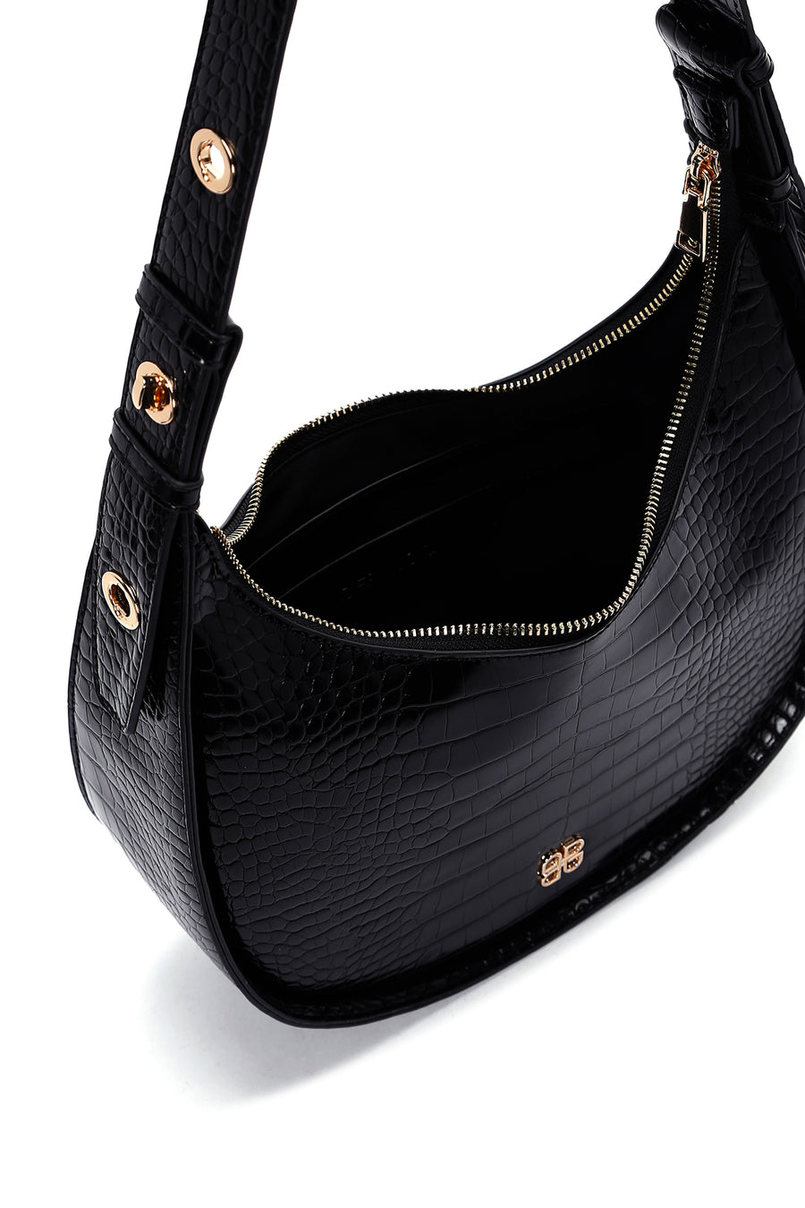 Women's Black Crocodile Handbag
