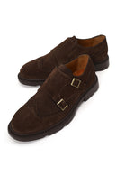 Male Brown Buckled Suede Casual Shoes | Derimod