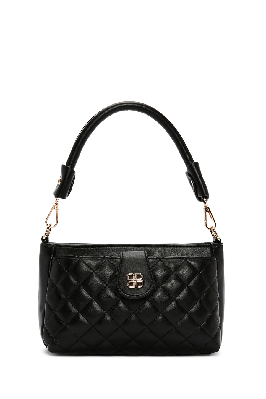 Women's Black Long Strap Quilted Handbag