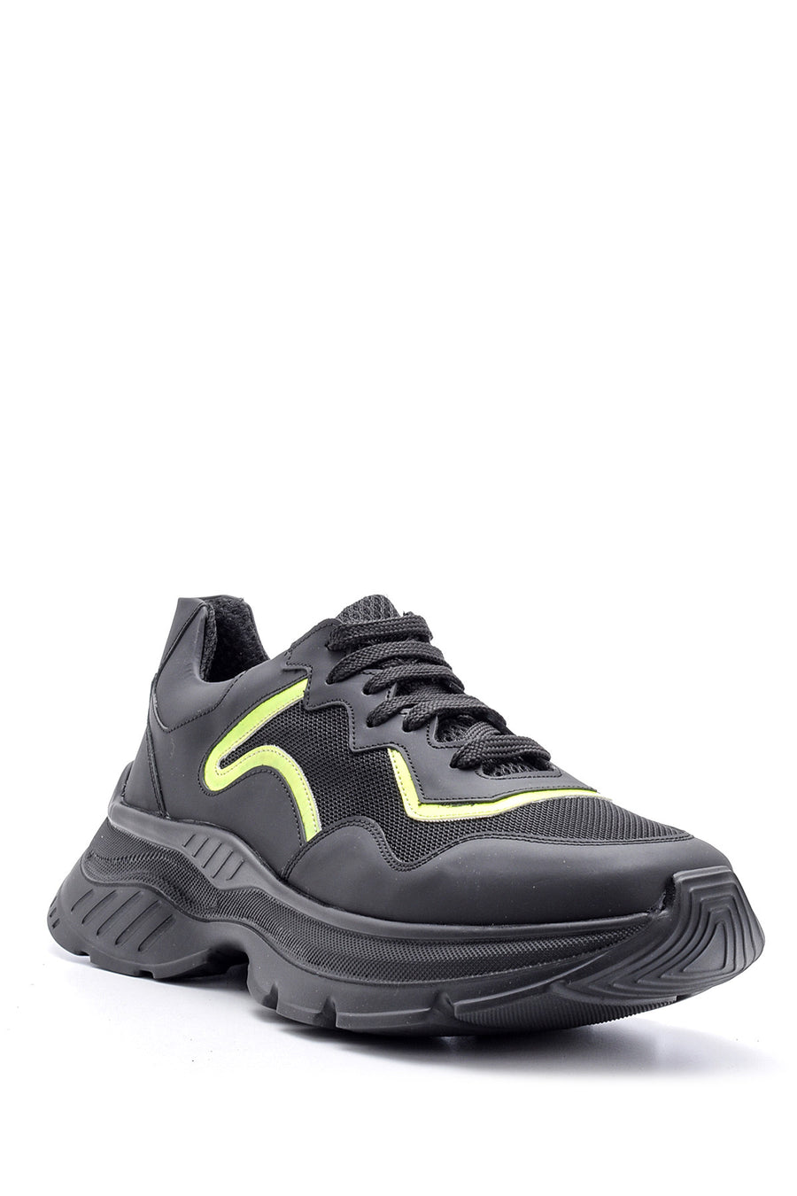 Erkek Yüksek Tabanlı Deri Sneaker