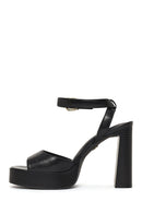 Woman Black Platform Thick High-Heeled Sandals | Derimod