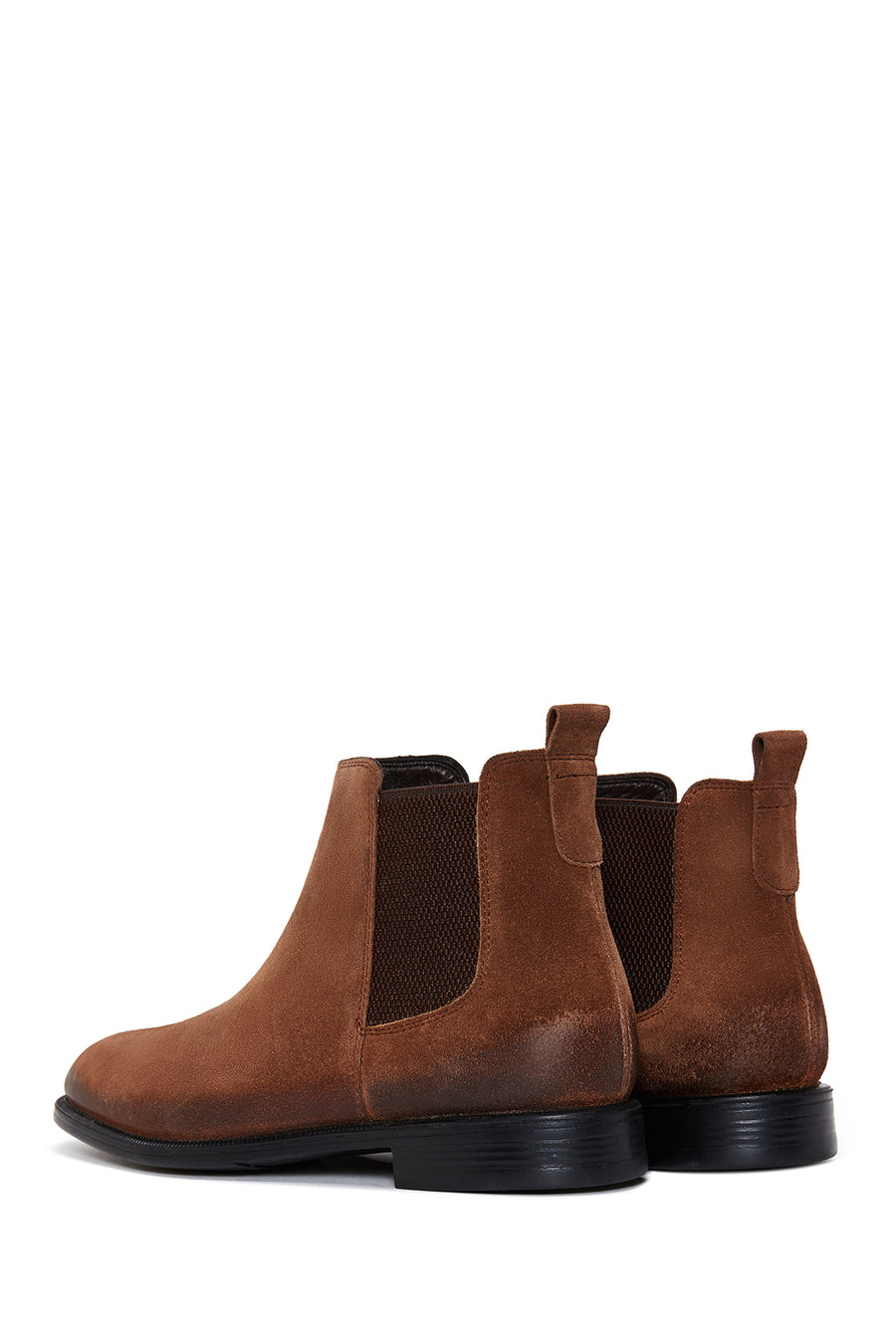 Men's Brown Suede Leather Chelsea Flat Boots