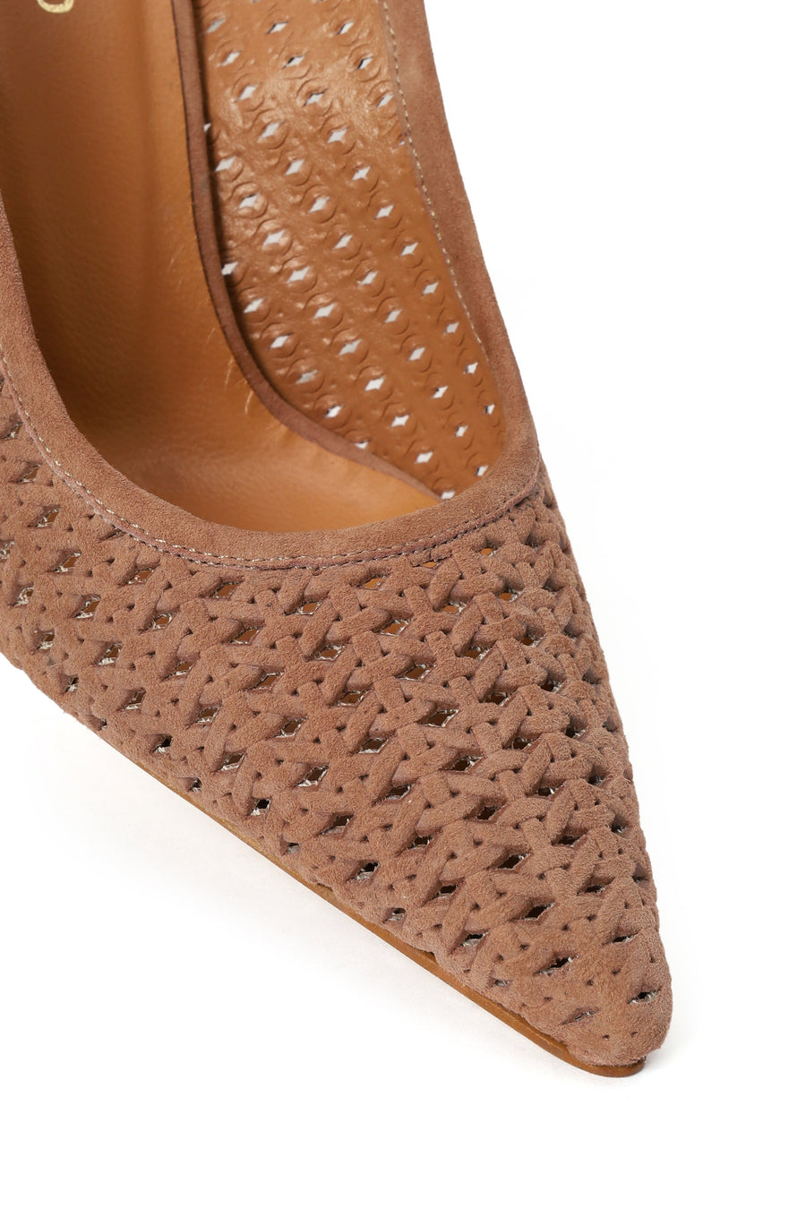 Woman Brown Backless Patterned Suede Leather Stiletto-Heel Shoes