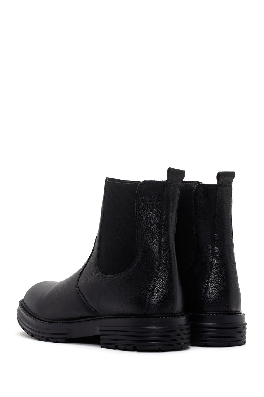 Men's Black Leather Casual Chelsea Boots