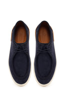 Men's Navy Blue Lace-up Suede Leather Casual Shoes | Derimod