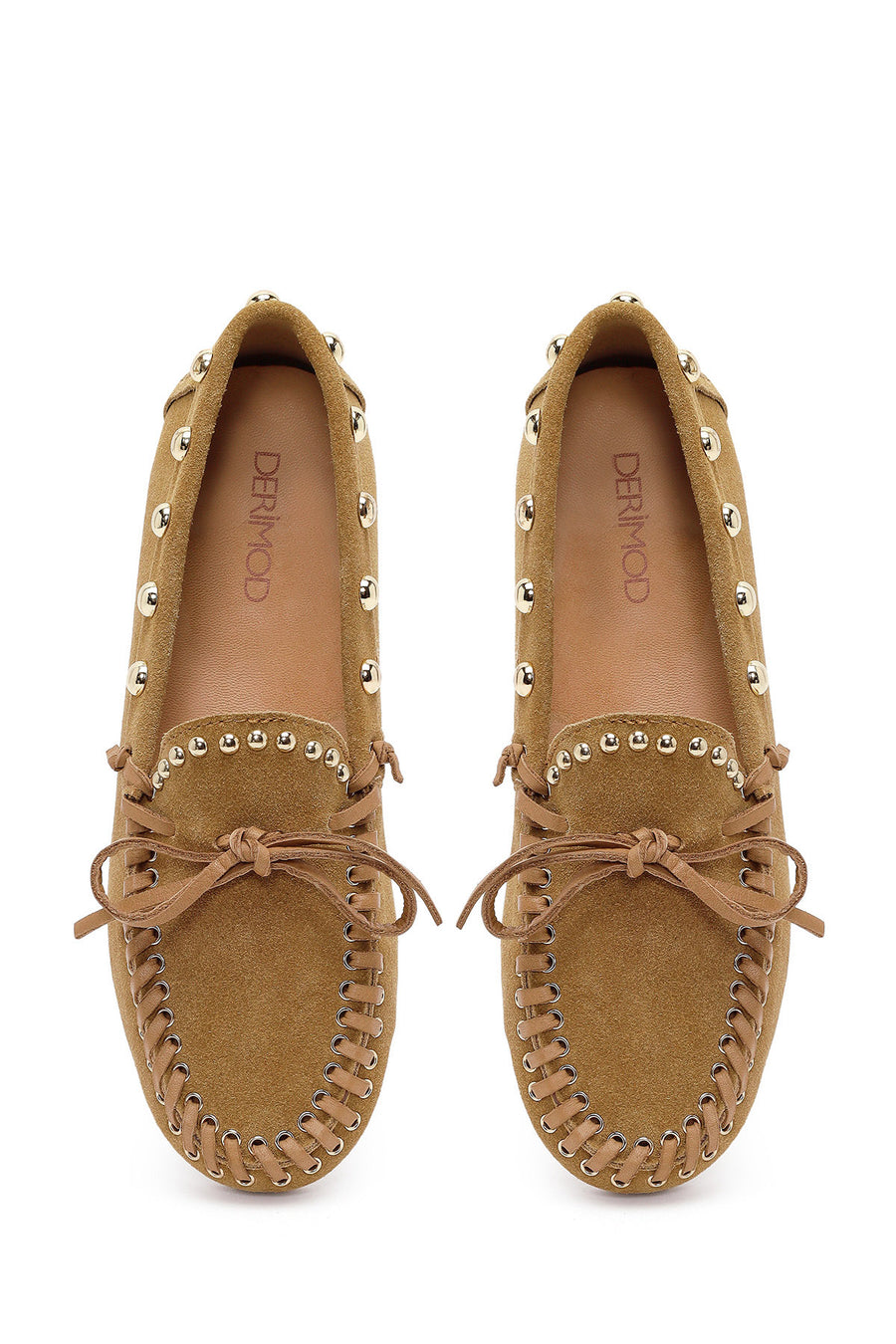 Women's Beige Suede Leather Loafer