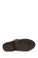Women's Brown Chunky Heel Suede Leather Boots | Derimod