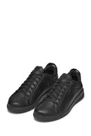 Geox Erkek Siyah U Aerantis A - Tumb Bağcıklı Deri Sneaker | Derimod