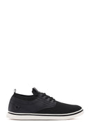 Erkek Siyah Bağcıklı Kumaş Sneaker | Derimod
