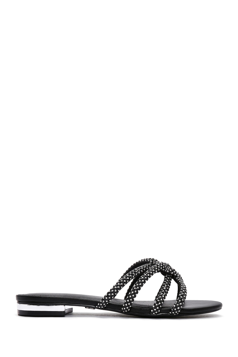 Women's Black Stone Slippers 24SFD441814 | Derimod