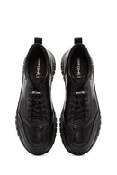 Derimod Fly Male Black Lace-Up Leather Casual Sneaker | Derimod