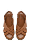Women's Brown Thick Soled Leather Comfort Sandals | Derimod