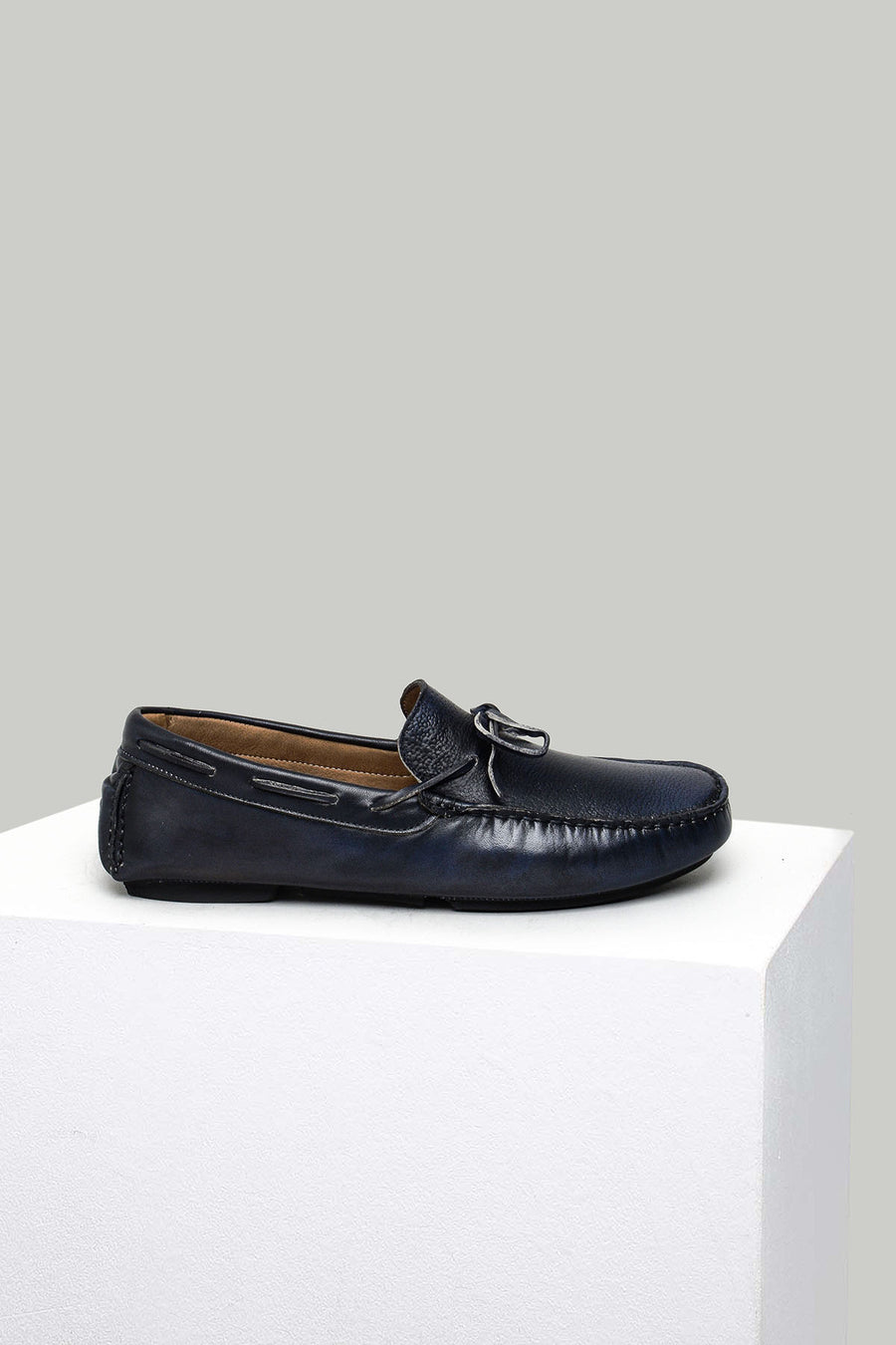 Navy Blue Men's Leather Loafer