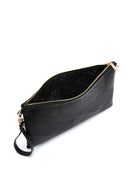 Woman Black Chain-Strap Patterned Clutch Bag | Derimod