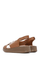 Women's Brown Thick Soled Leather Comfort Sandals | Derimod