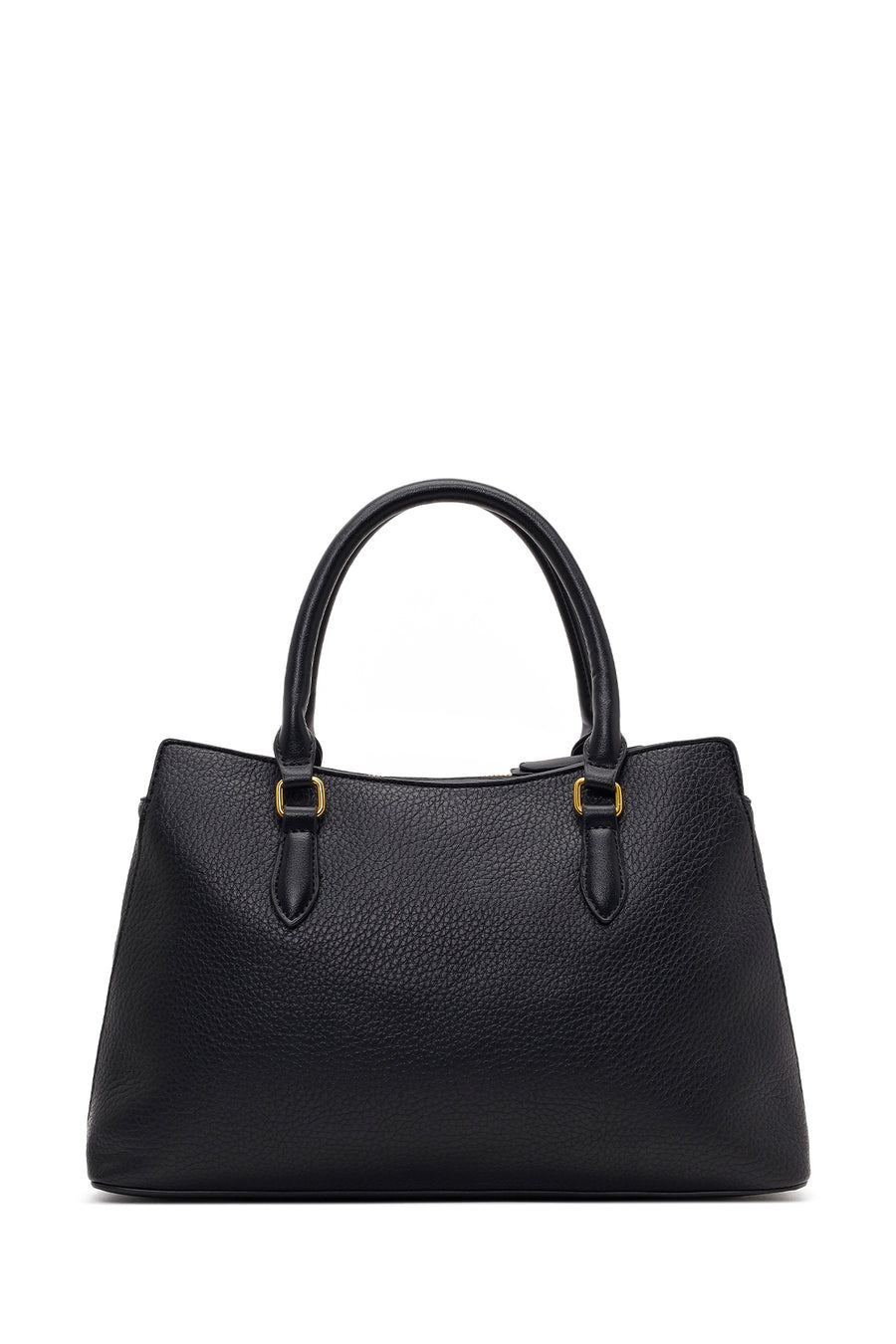 Woman Black Long-Strap Accessorized Shoulder Bag